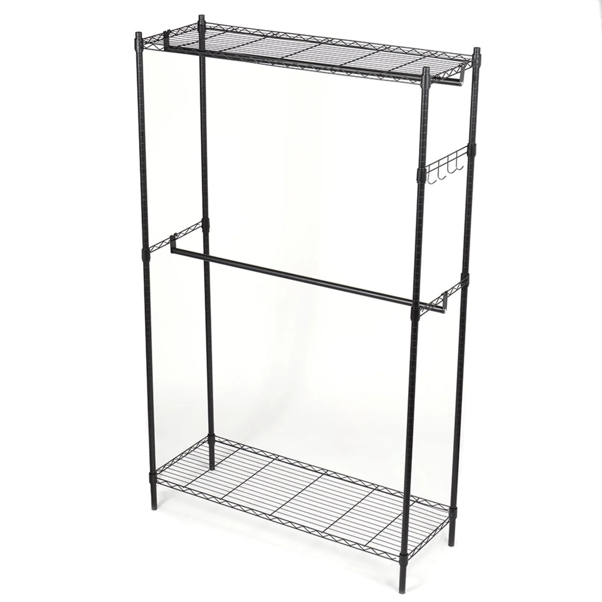 2 Tier Epoxy Coated Steel Garment Rack, Black