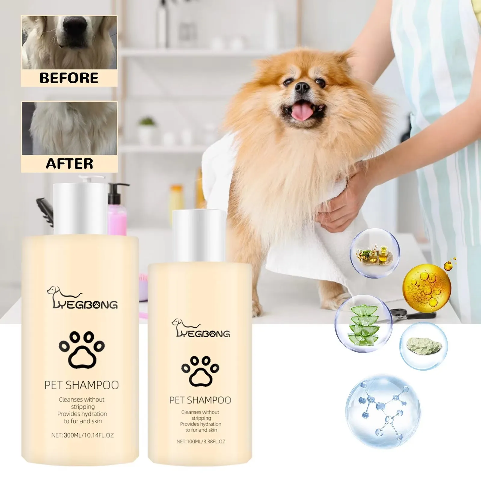 300Ml Pet Shampoo Dog Shampoo and Coat Wash for Hydrating Cleansing and Adding to Pet Hair