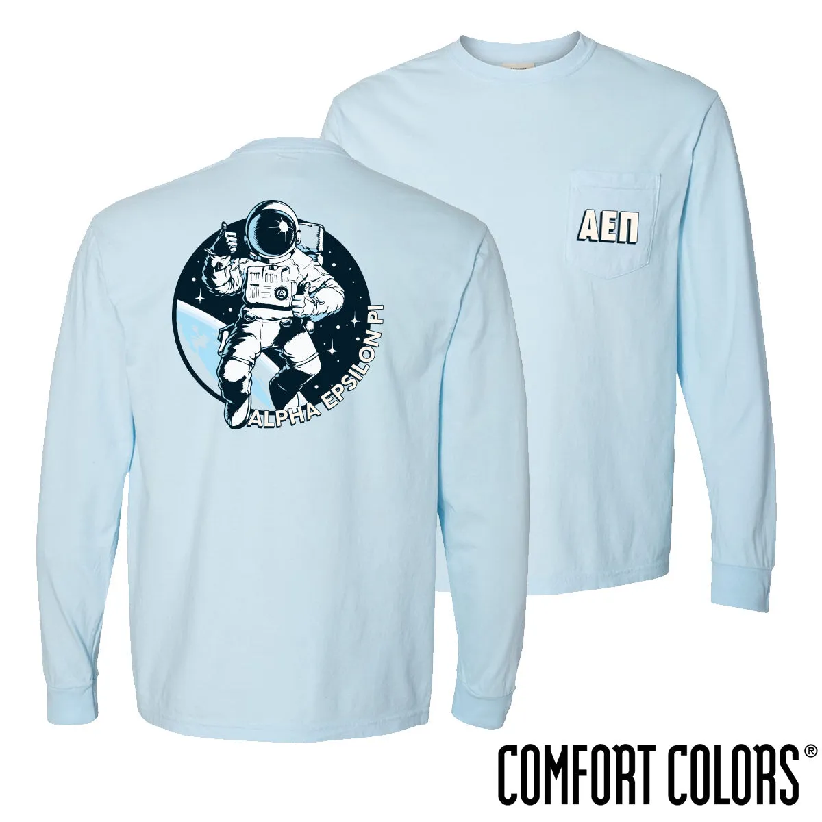 AEPi Comfort Colors Space Age Long Sleeve Pocket Tee