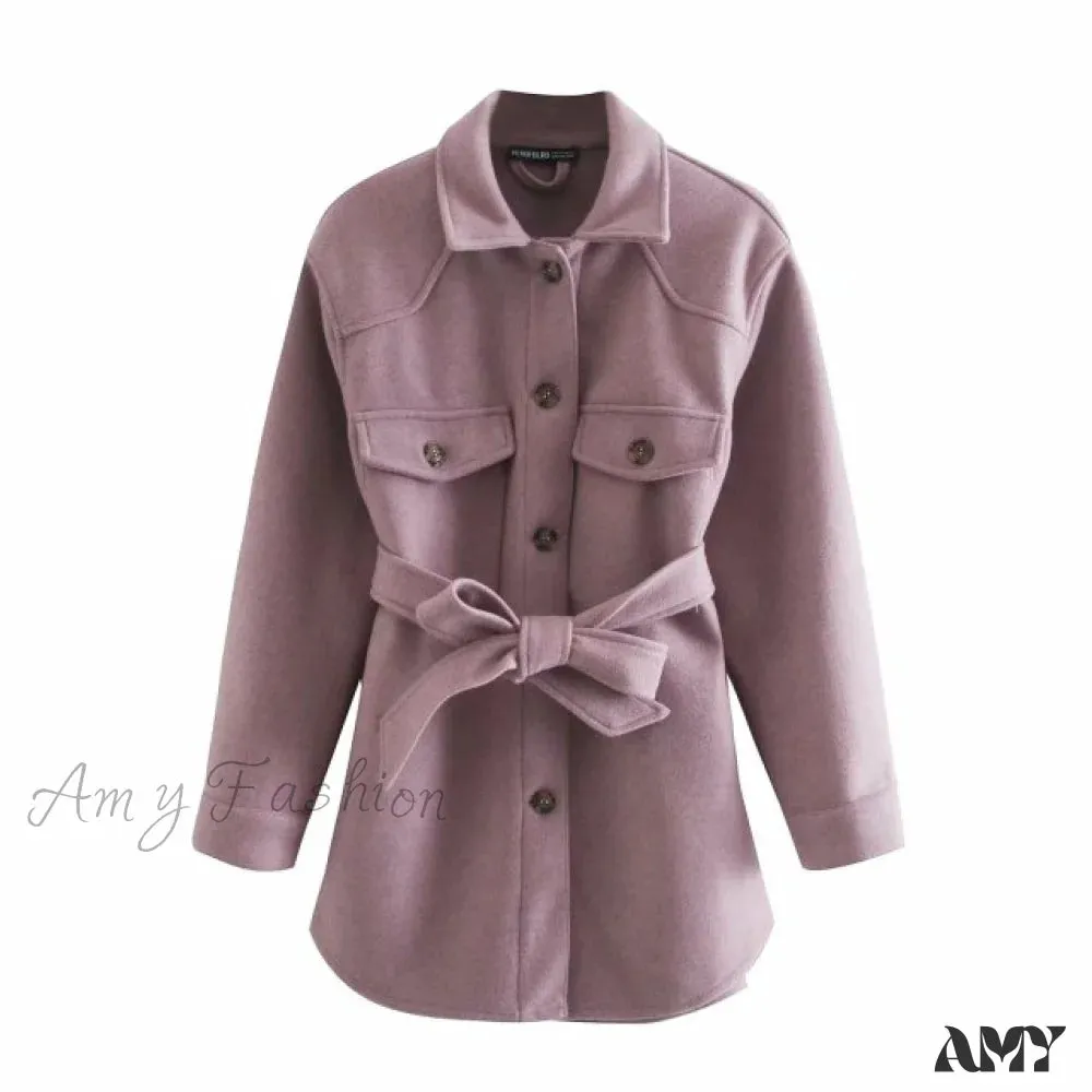 Amy Fashion - Long Sleeves Thicken Casual Fashion High Street Coat