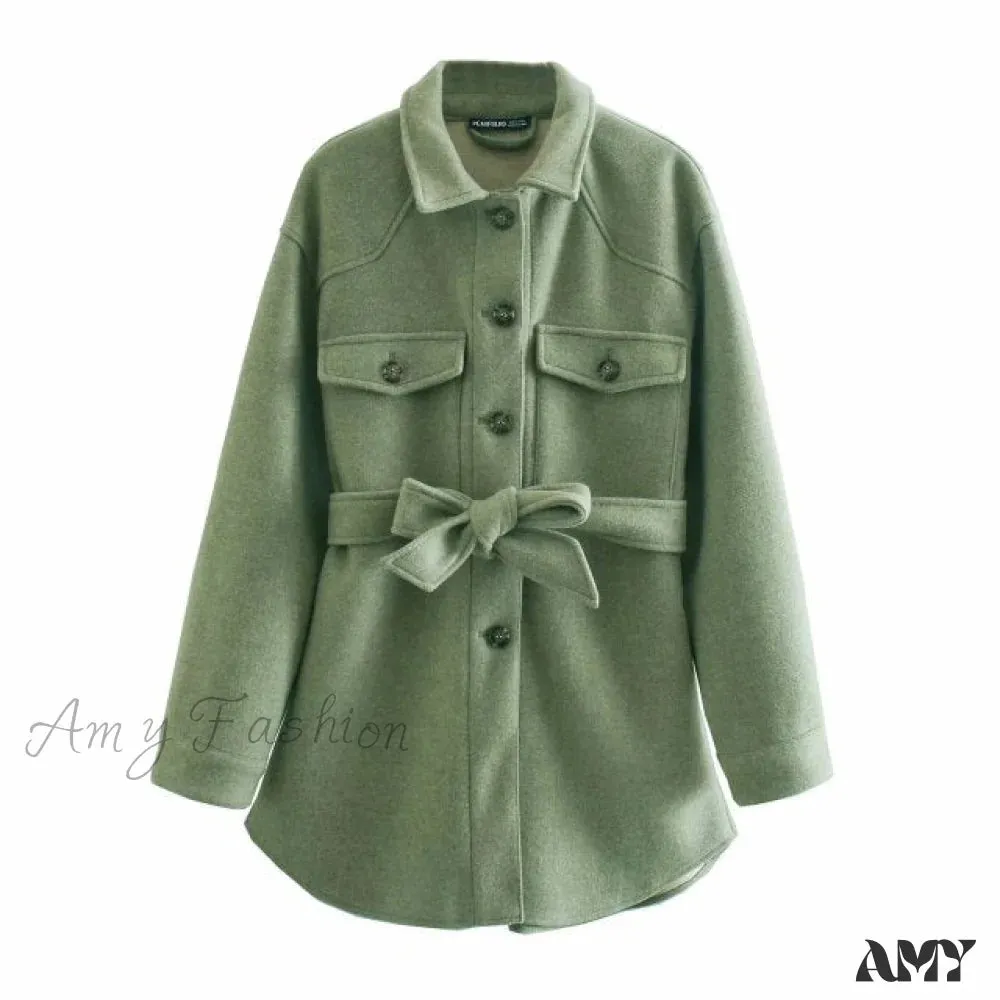 Amy Fashion - Long Sleeves Thicken Casual Fashion High Street Coat