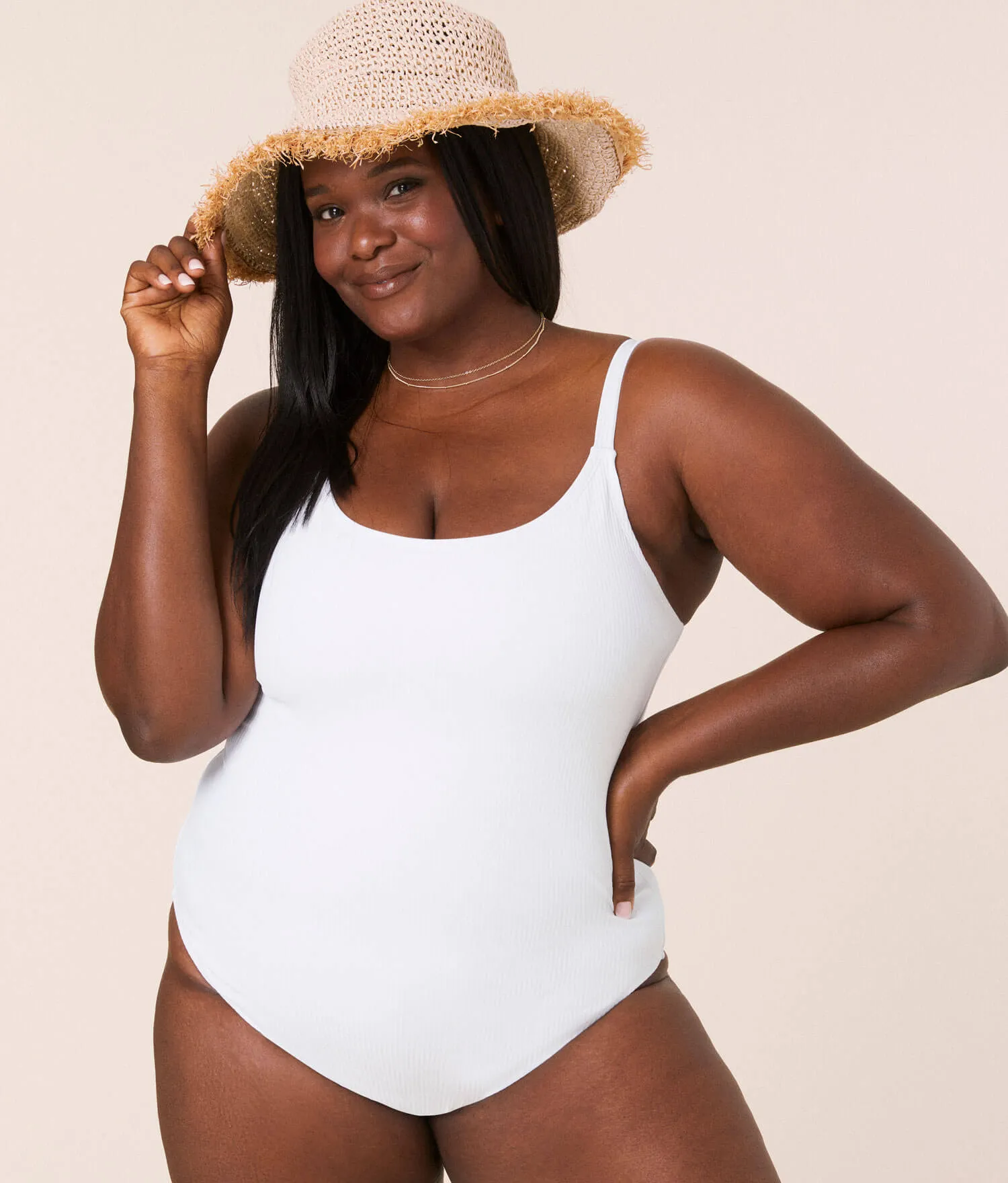 Andie The Amalfi Ribbed Classic One Piece Swimsuit - White