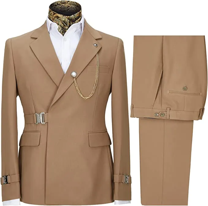 Armand Stylish Khaki Men's Prom Suit With Notched Lapel