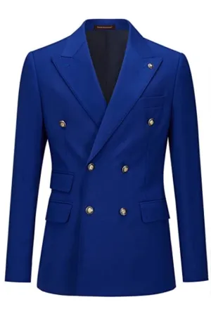 Baird Stylish Royal Blue Double-Breasted Peaked Lapel Prom Suit