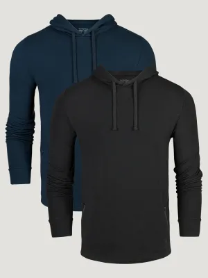 Black   Navy Performance Pullover Hoodie 2-Pack