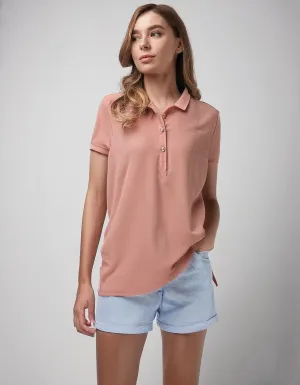 Blush Pink Long-Sleeve Polo Shirt