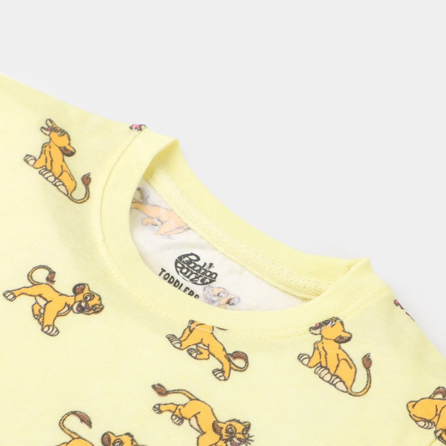 Boys Cotton T-Shirt Lion King - Beige