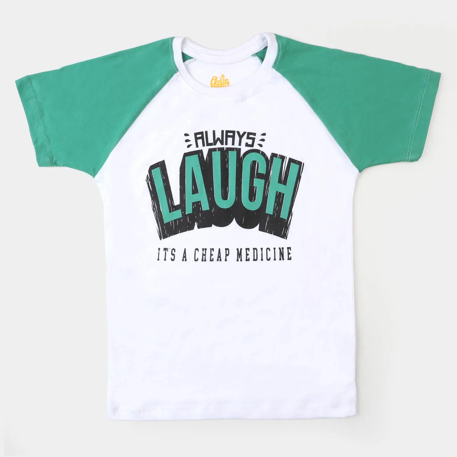 Boys T-Shirt Laugh-White/Green