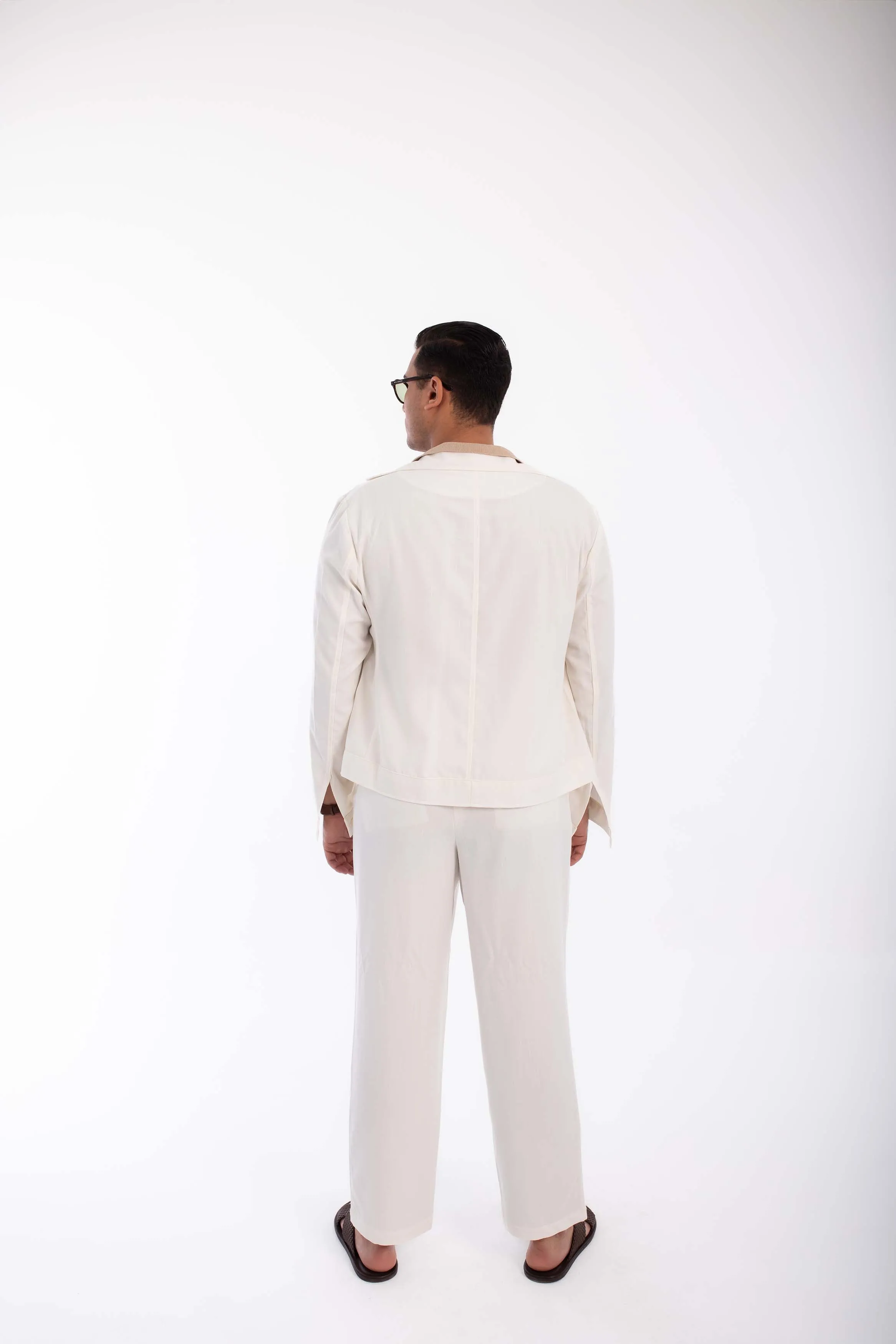 Casual  Suit oversized  linen-OFF White