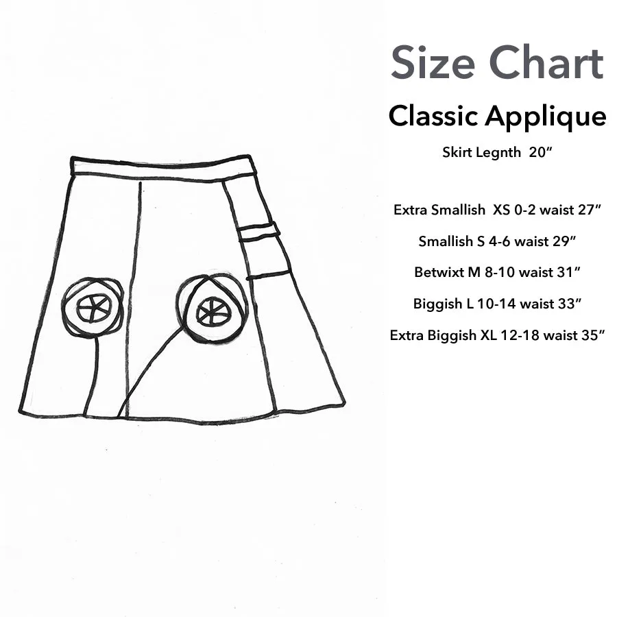 Classic Appliqué Skirt-Field of Flowers