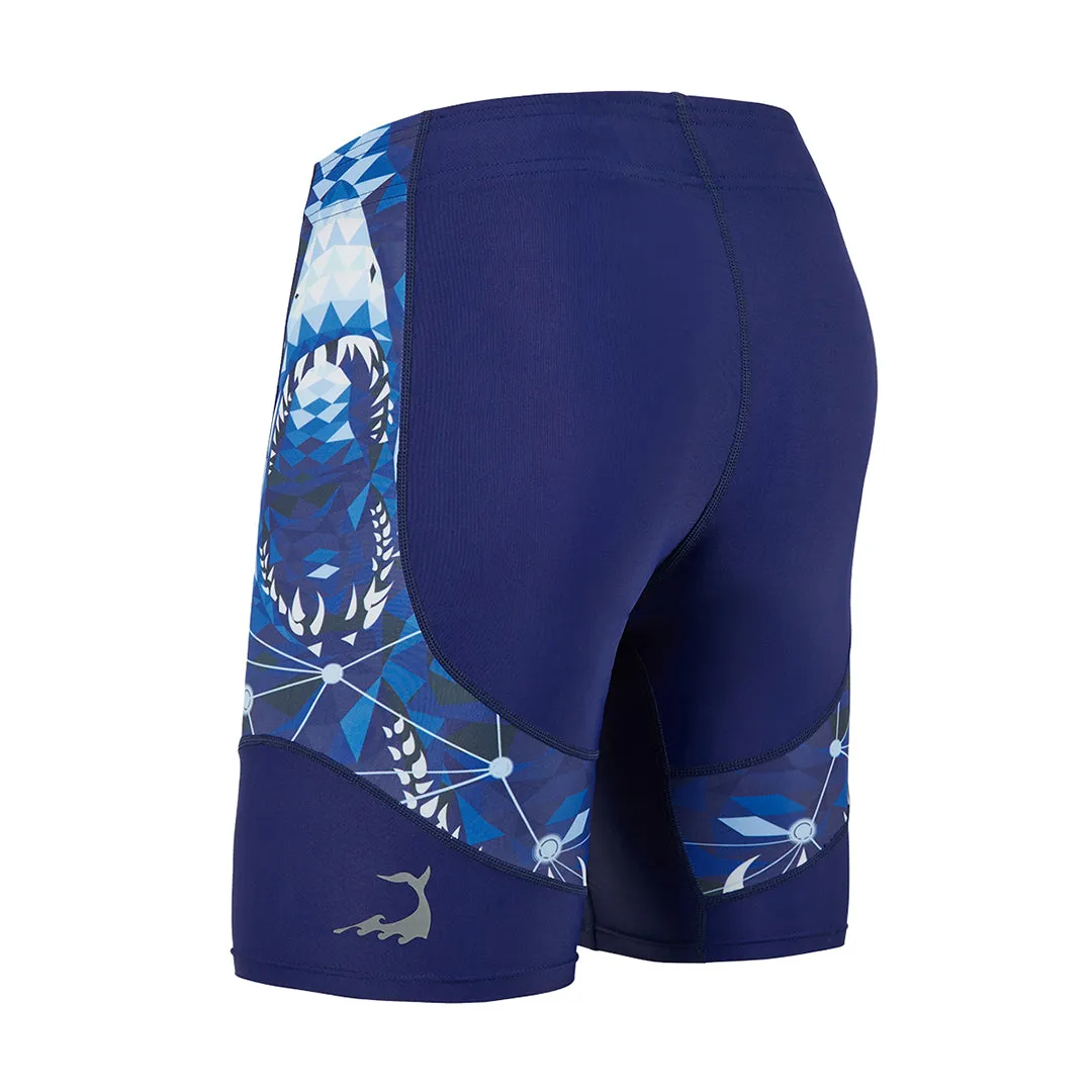 Classic UPF50  Mens Jammer & Compression Shorts Base Layers - Blue Shark Style