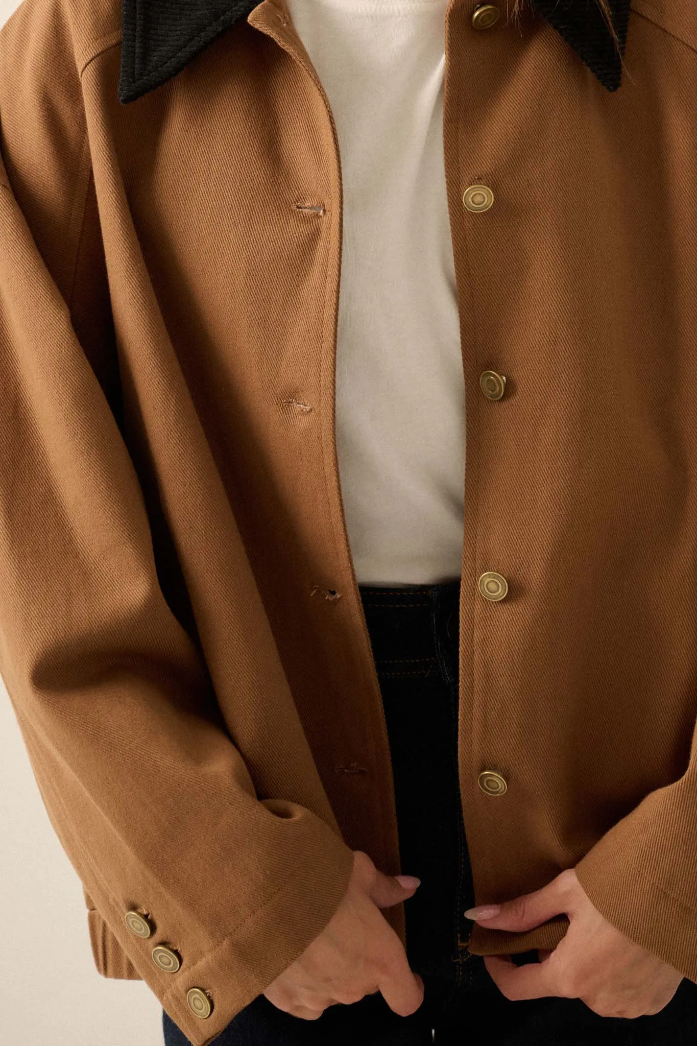 Country Mile Corduroy Collar Twill Utility Jacket