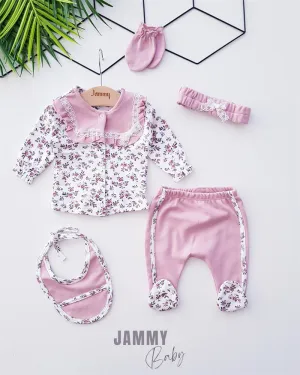 crispy flowers 5 piece newborn set