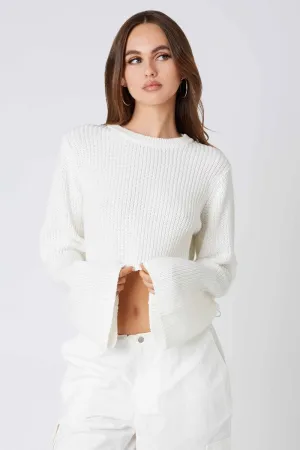 Cropped Flare Sleeve Sweater