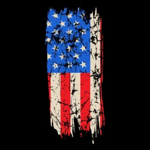 Distressed Vertical US Flag T-Shirt