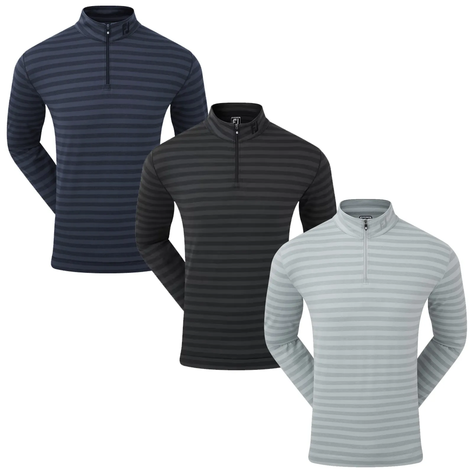 FootJoy Mens Peached Tonal Stripe Chill-Out Half Zip