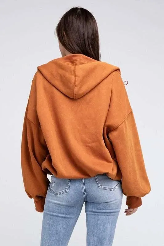 Front Pocket Half Zip Hoodie