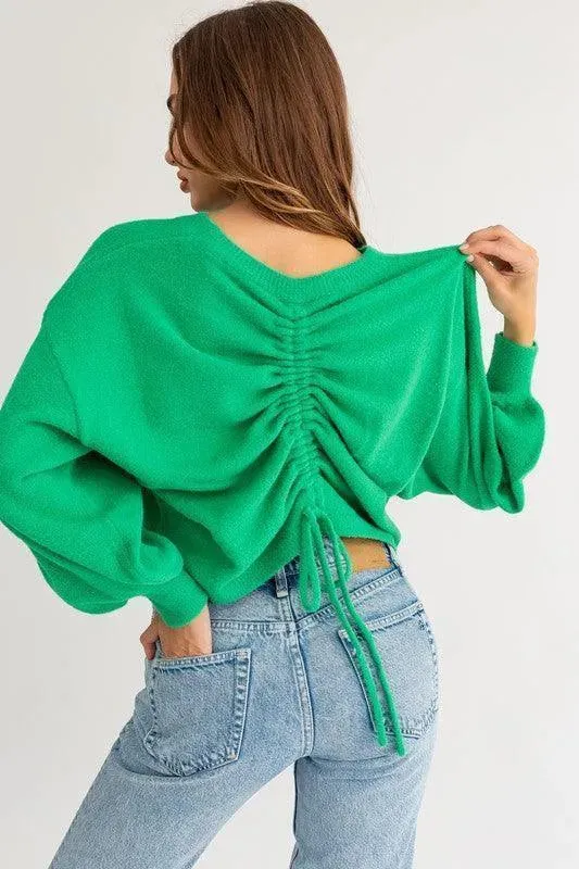 Fuzzy Sweater with Back Ruching