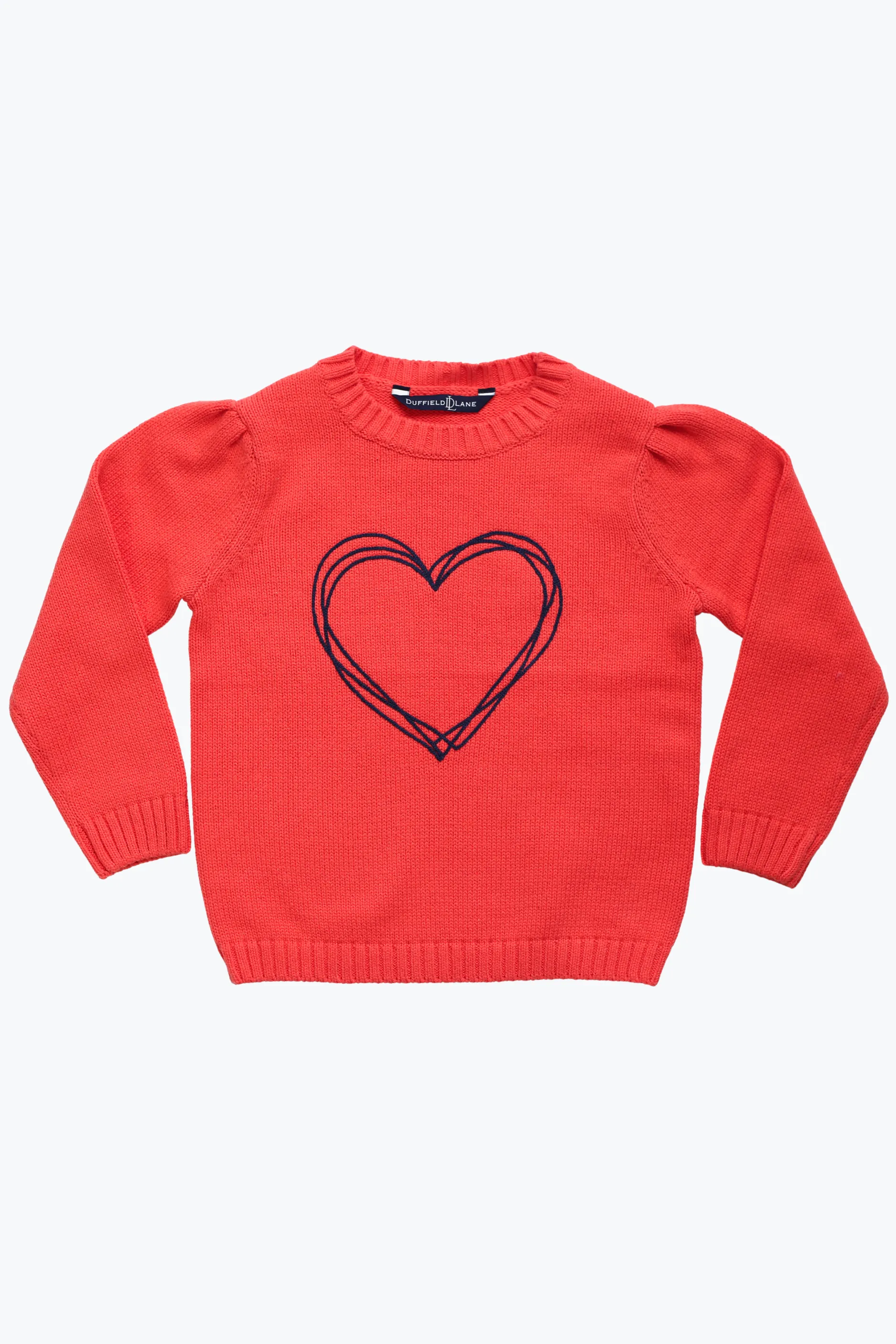 Girls Heart Crew Neck Sweater