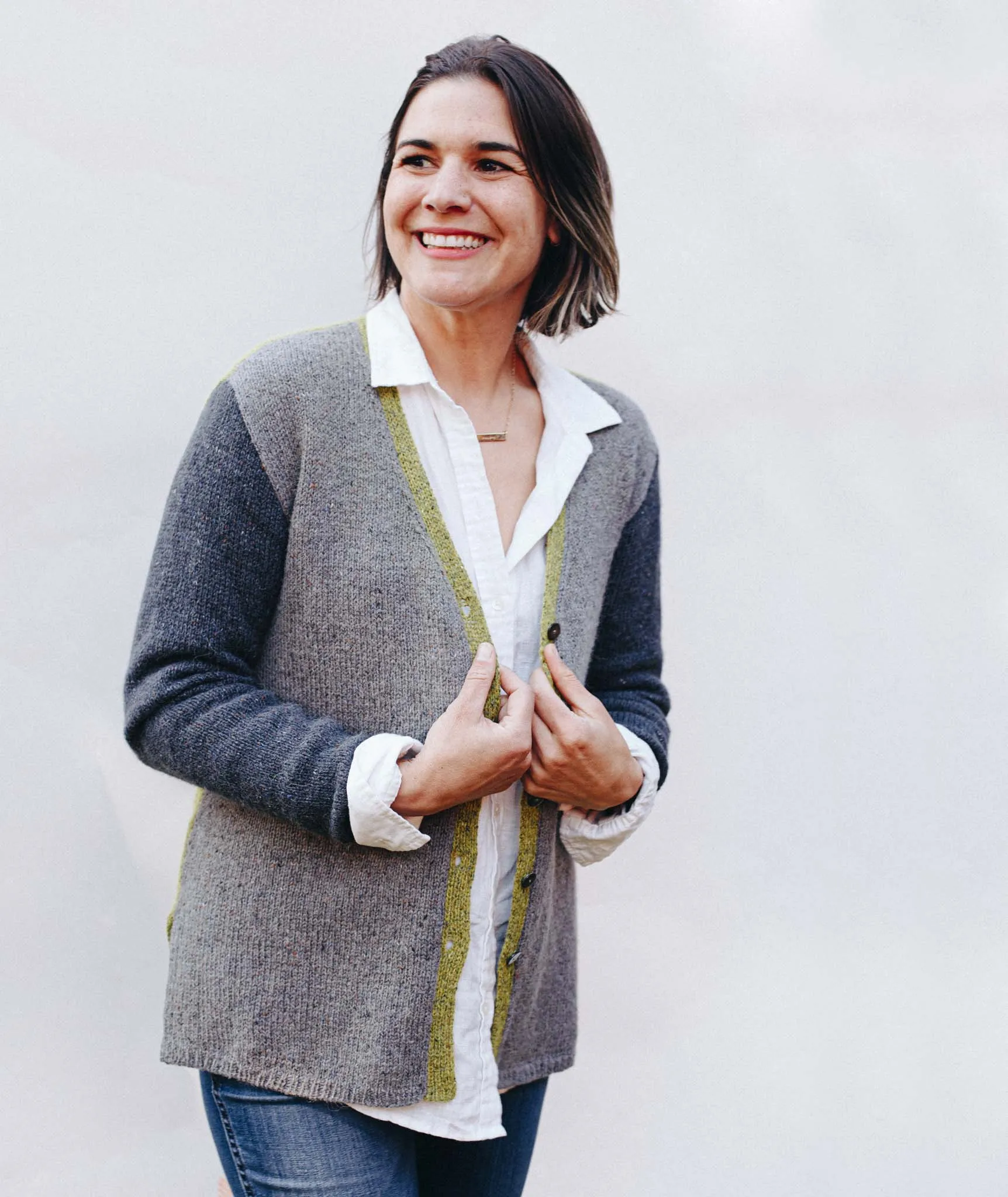 Go-To Cardigan: Colorblocked Using Rowan Felted Tweed