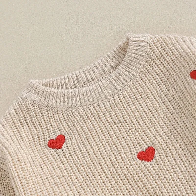 Hearts Knitted Baby Sweater