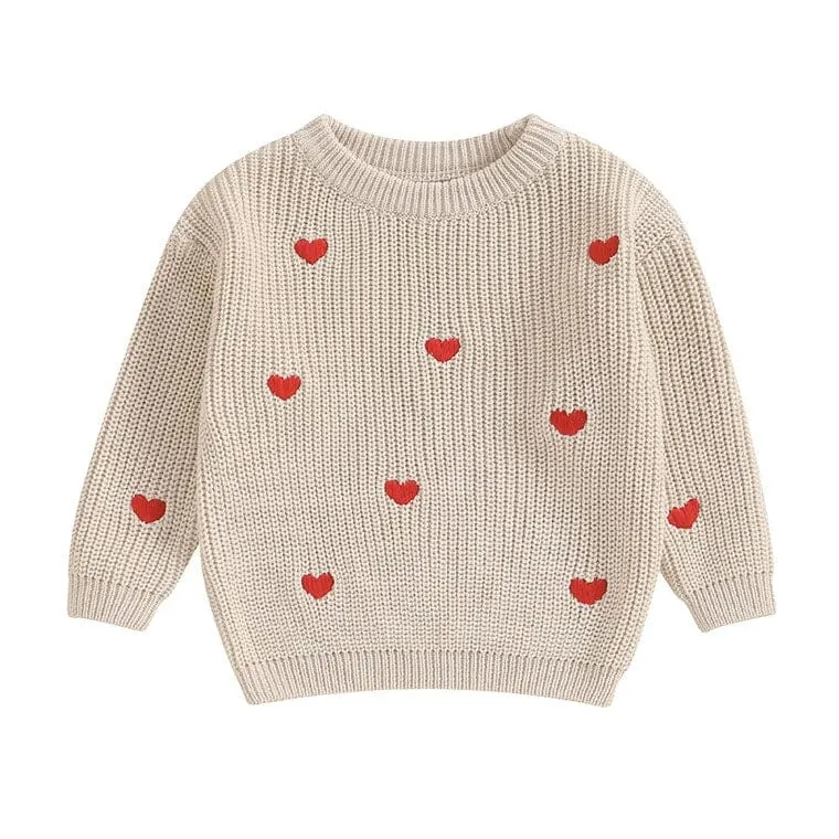 Hearts Knitted Baby Sweater