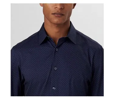 James Polka Dot OoohCotton Shirt in Navy by Bugatchi