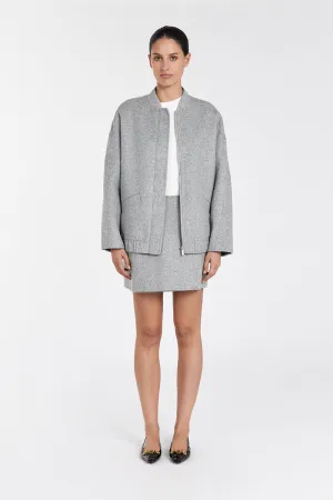 JERI SILVER WOOL BOMBER JACKET