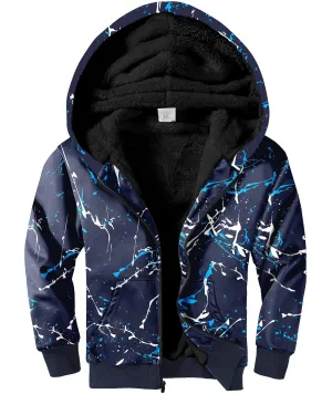 Kid's Printed Casual Zip-Up Fleece Hoodie-ZPK006233