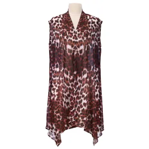 Leopard Skin Full Color Sheer Long Vest