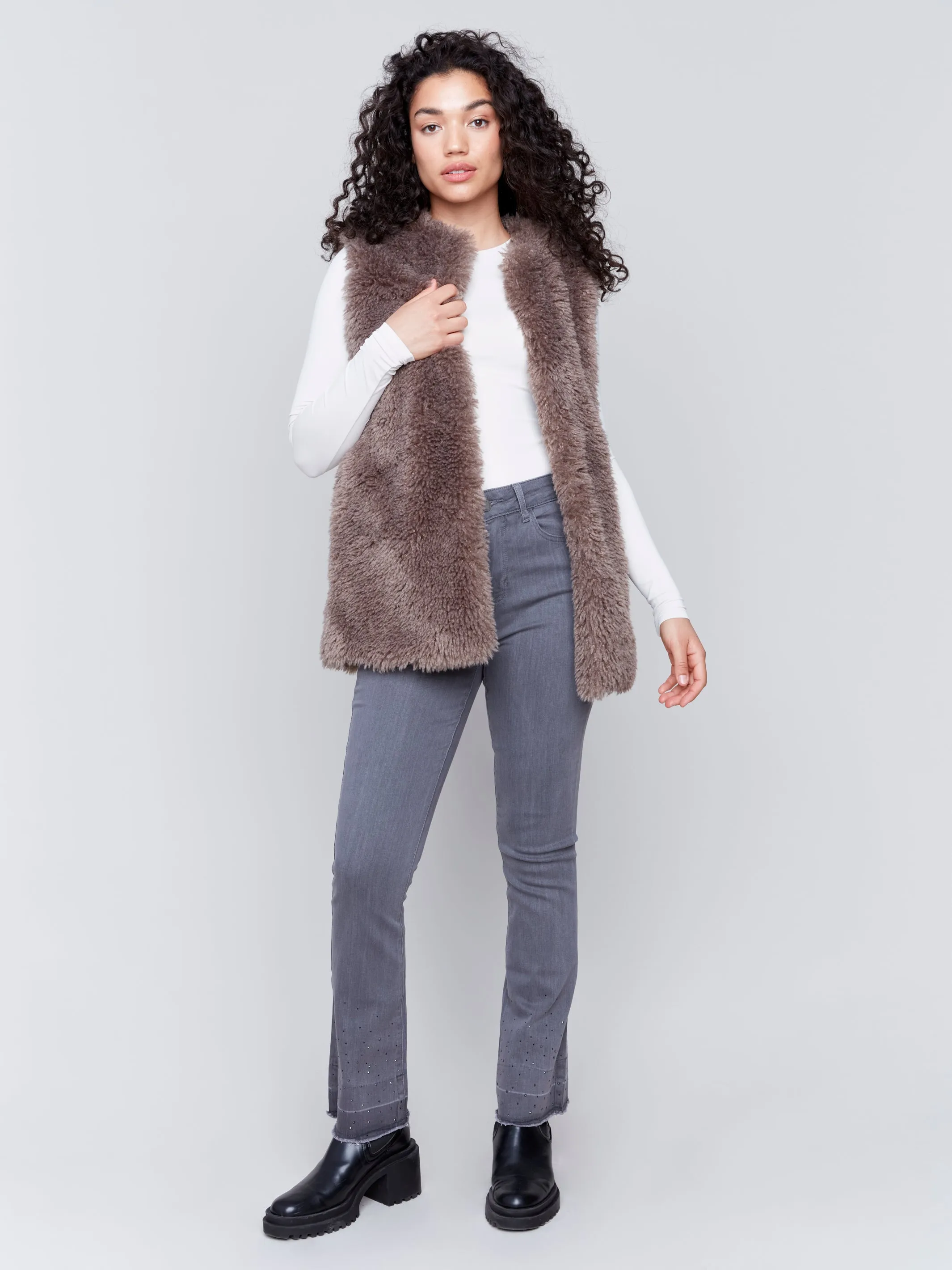 Long Faux Fur Vest