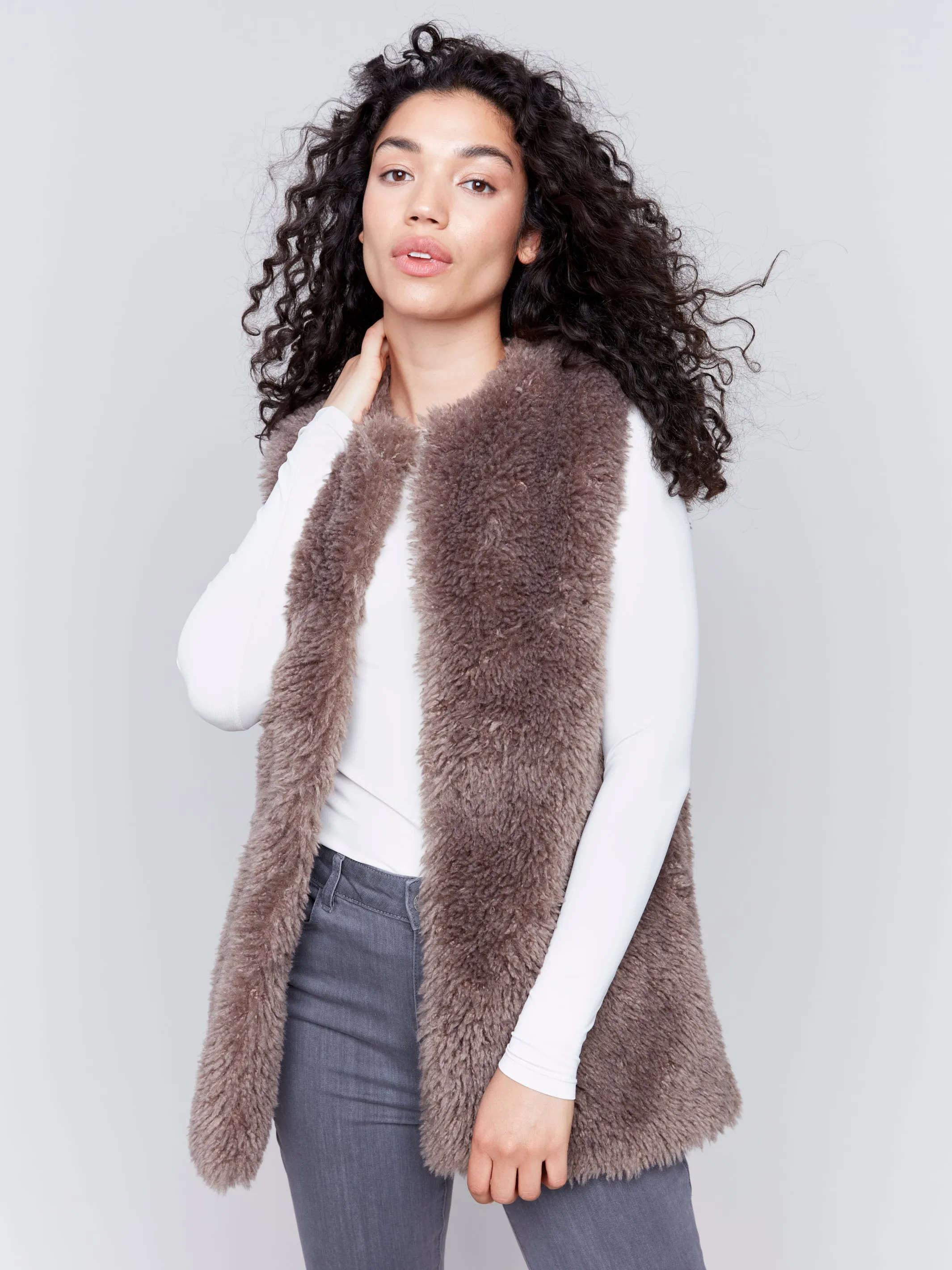 Long Faux Fur Vest