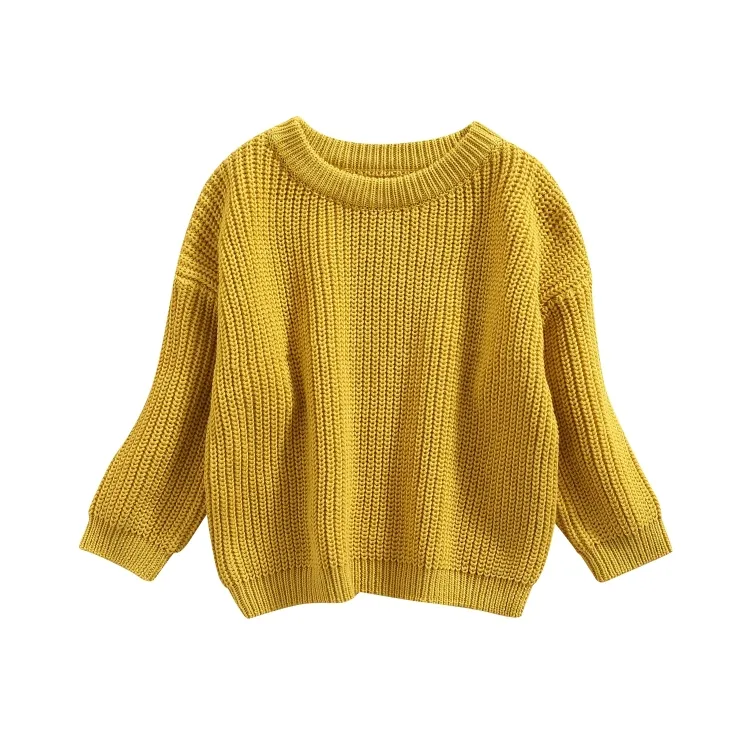 Long Sleeve Solid Color Knitted Sweater