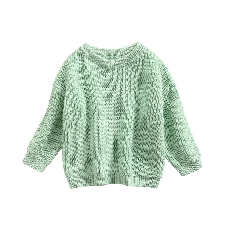 Long Sleeve Solid Color Knitted Sweater