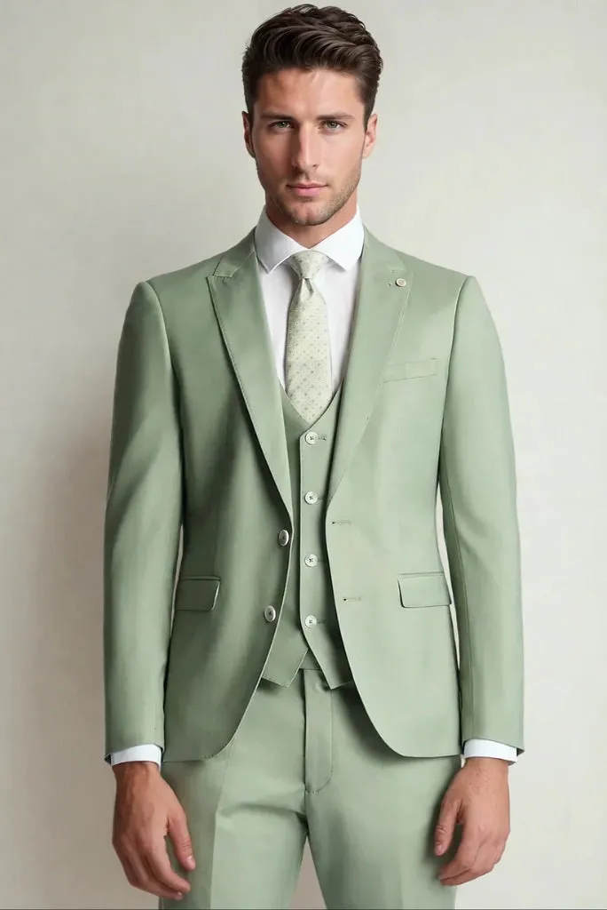 Men Stylish Sage Green Suit Formal Wear Office Wear Wedding Party Wear & Special For Every Events