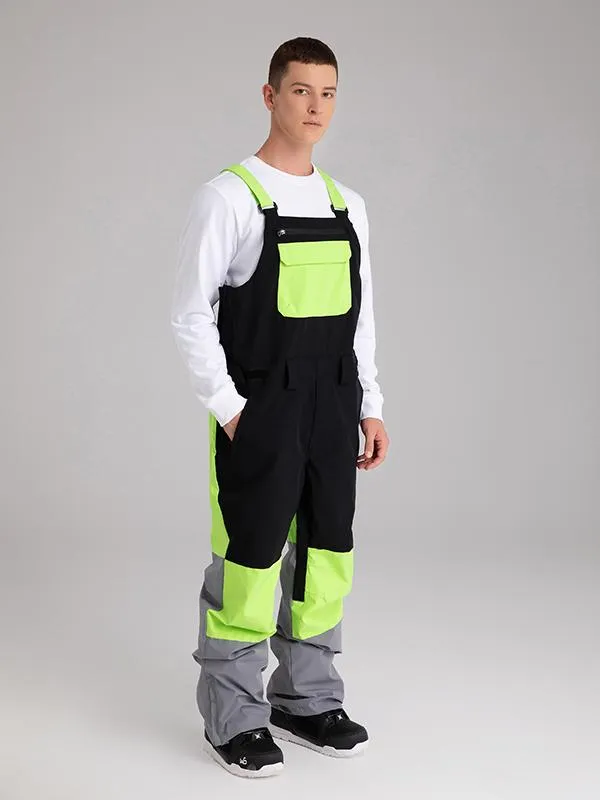 Men's Searipe Mountain Discover Colorblock Snowboard Pants Coverall Bibs