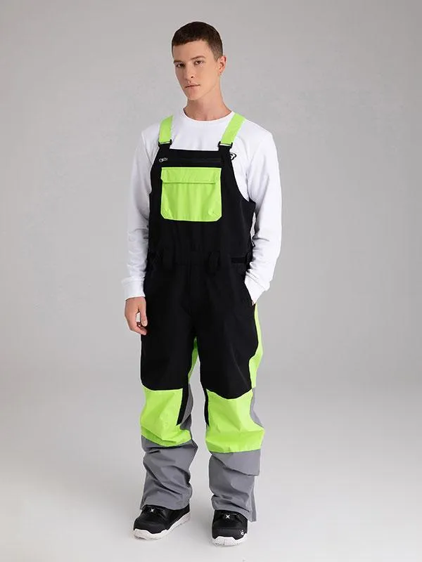 Men's Searipe Mountain Discover Colorblock Snowboard Pants Coverall Bibs