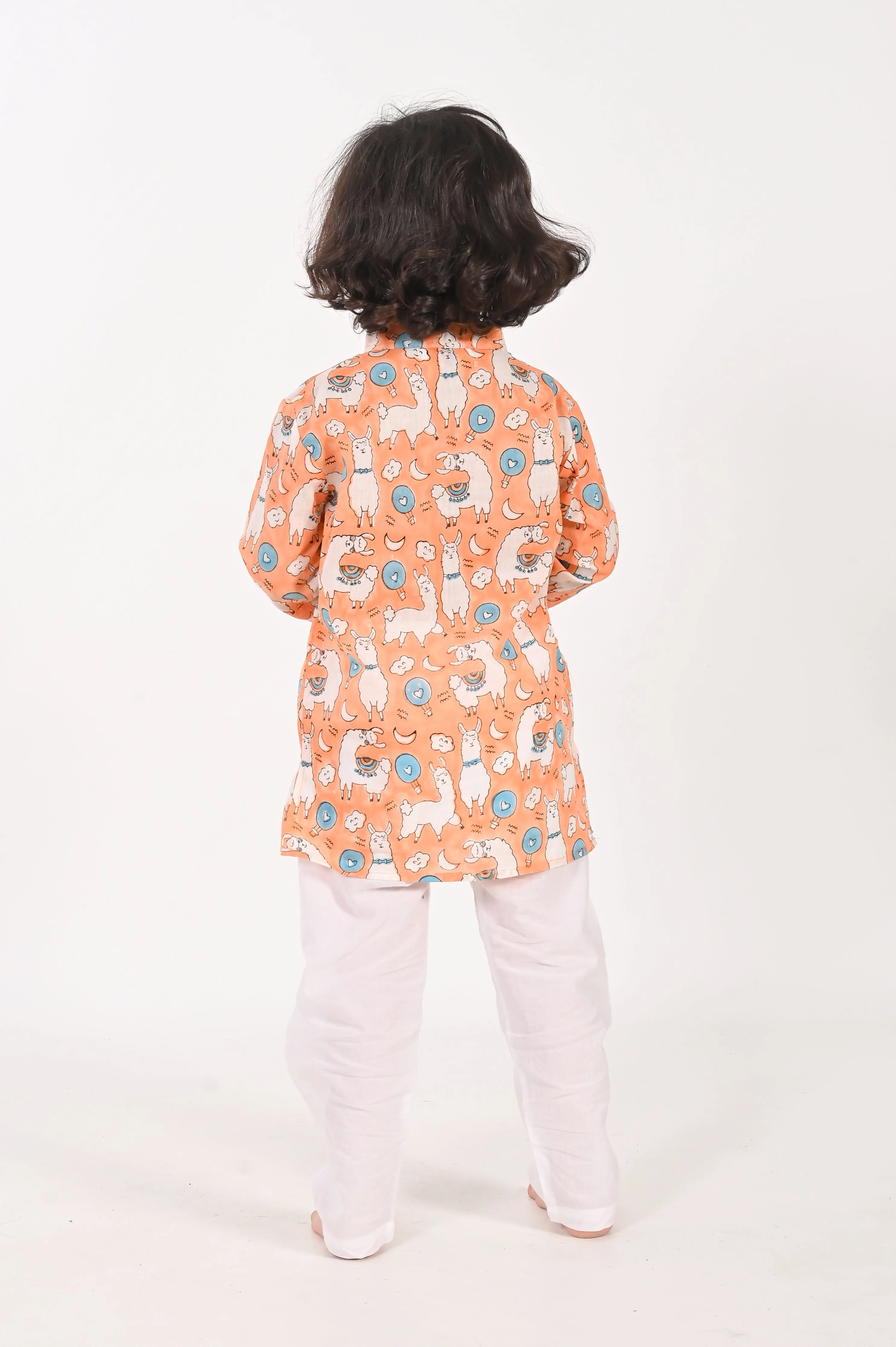 No Drama Llama- Cotton kurta for kids | cotton full sleeves kurta for boys | cotton shirt for boys