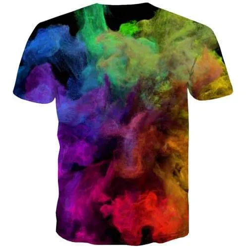 Painting T shirts Men Psychedelic T shirts Funny Abstract T-shirts 3d Colorful Shirt Print Black Tshirts Novelty Short Sleeve