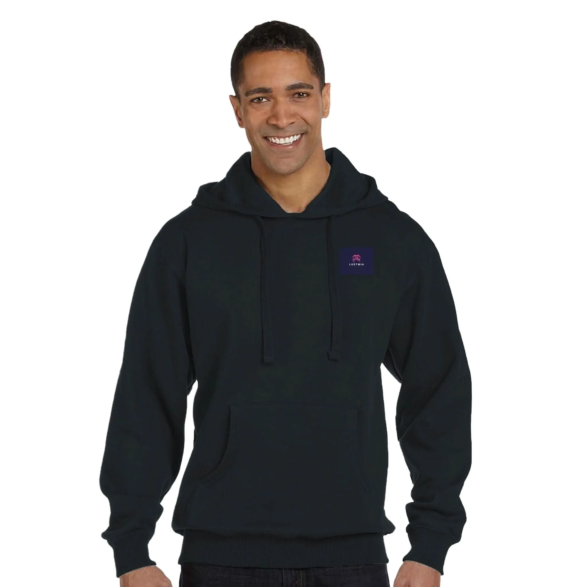 Recycled Polyester Unisex Pullover Hoodie | Econscious EC5500  Black