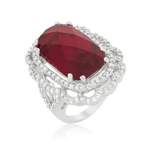 Red Cocktail Crest Ring