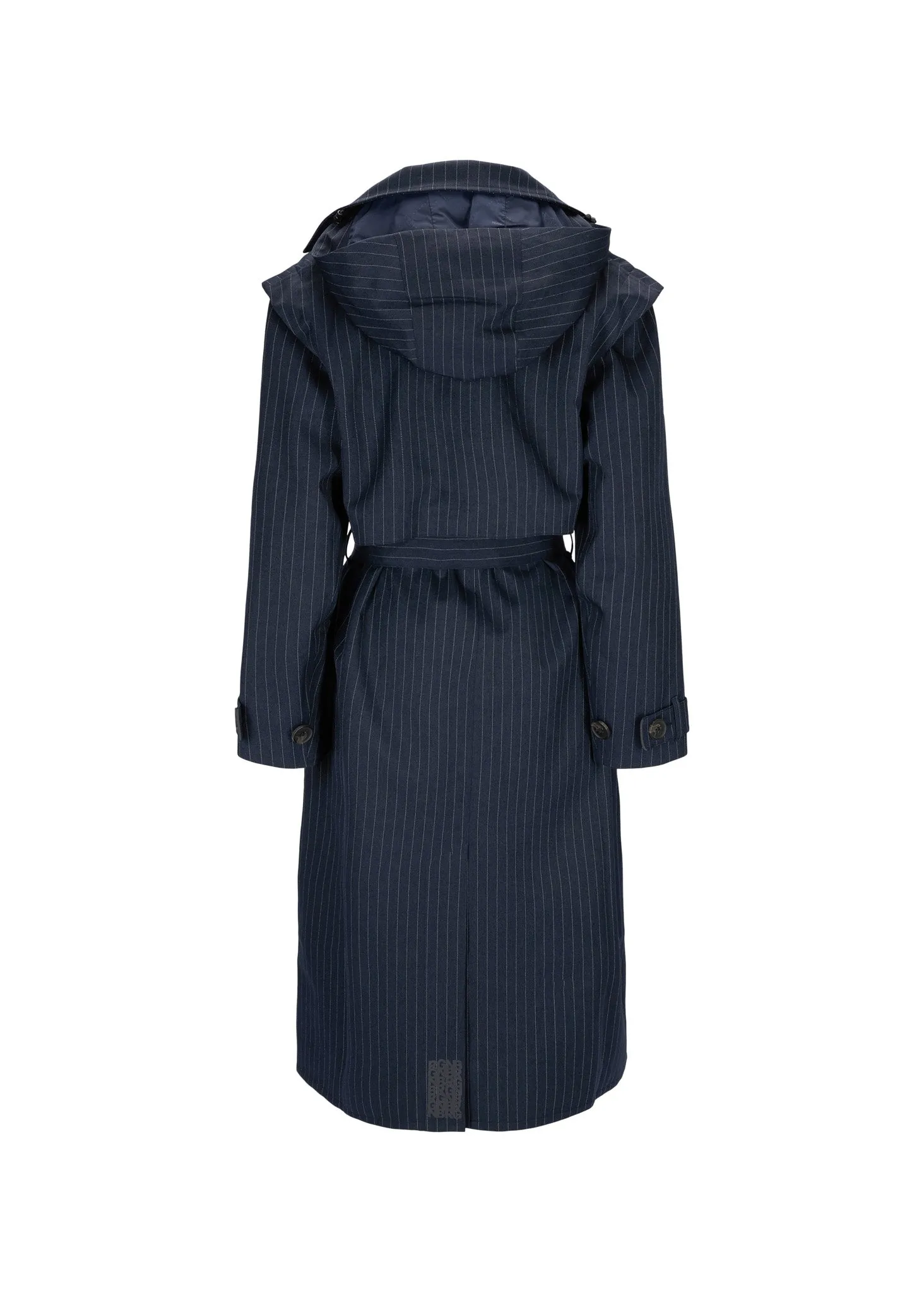 Regndråpe Trench Coat - Navy Pinstripe