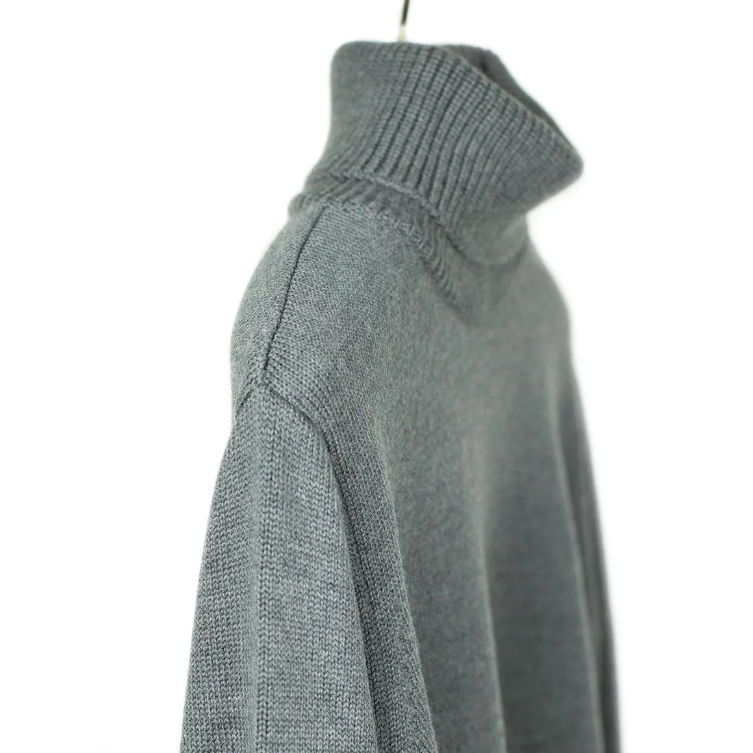 Rollneck sweater in grigio grey superfine merino wool (restock)