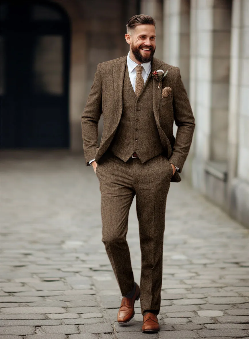 Rust Herringbone Tweed Suit