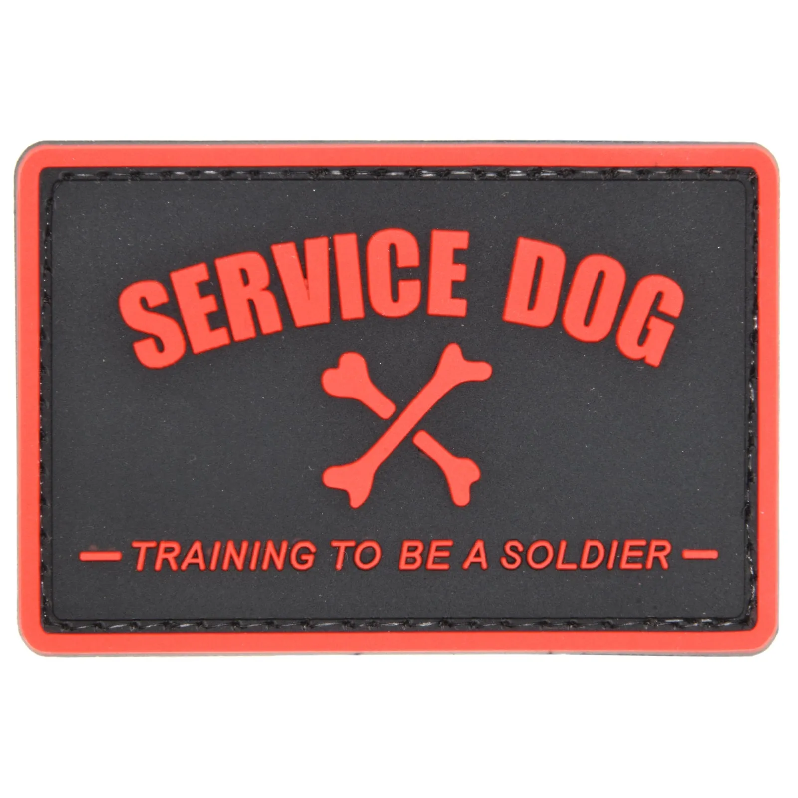 Service Dog Training to Be a Soldier Patch Red