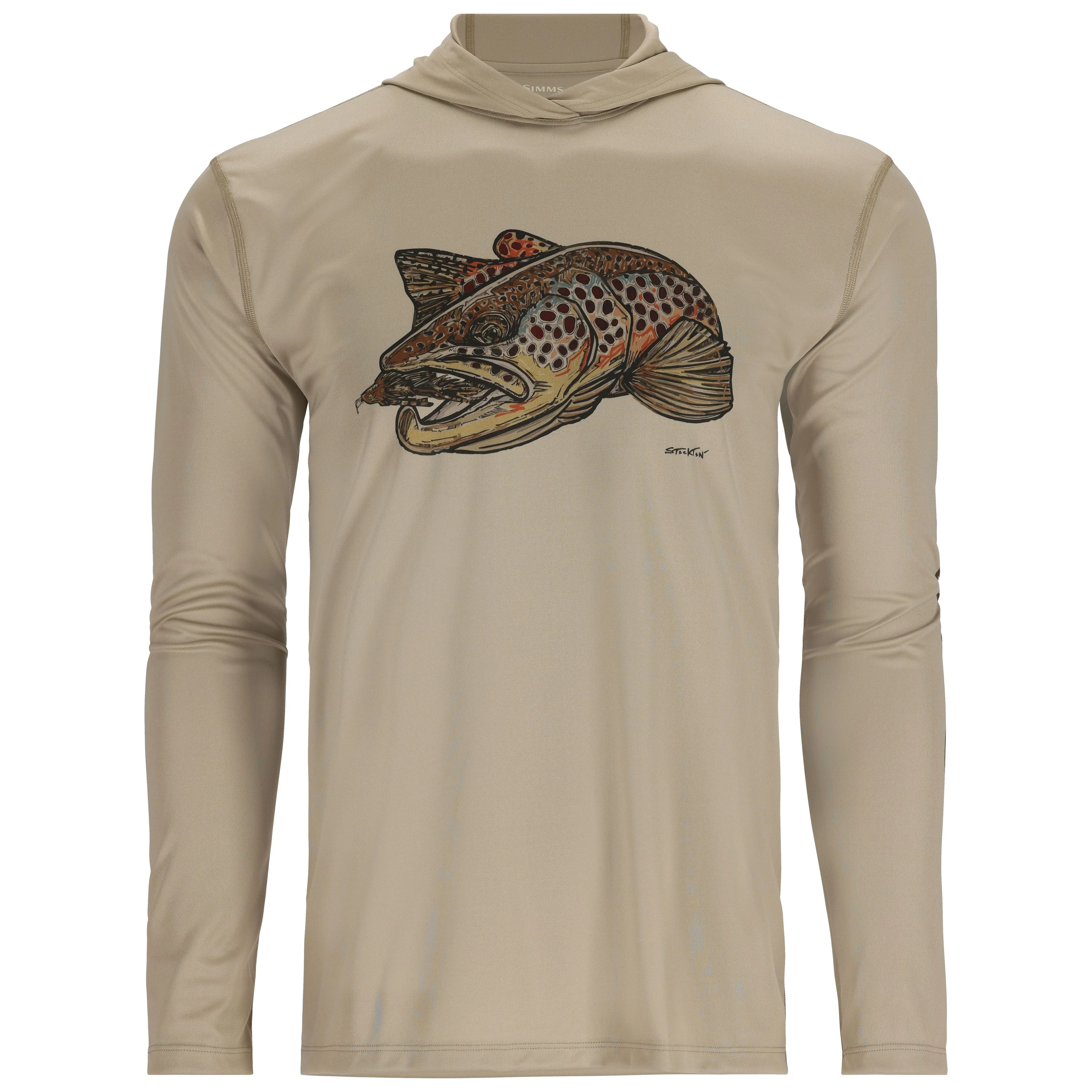 Simms Tech Hoody Artist Series Stone / Brown Trout