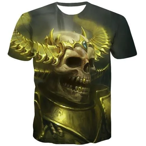 Skull T shirts Men Military Shirt Print Gothic T-shirts 3d Hip Hop T-shirts Graphic Punk Rock Tshirts Casual Short Sleeve