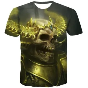 Skull T shirts Men Military Shirt Print Gothic T-shirts 3d Hip Hop T-shirts Graphic Punk Rock Tshirts Casual Short Sleeve