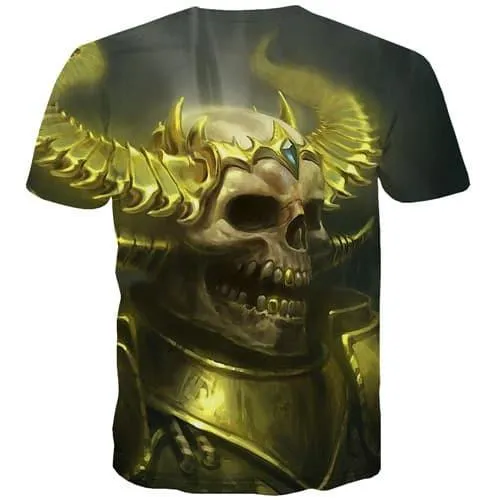 Skull T shirts Men Military Shirt Print Gothic T-shirts 3d Hip Hop T-shirts Graphic Punk Rock Tshirts Casual Short Sleeve