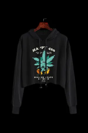 StonerDays Happy 420 Crop Top Hoodie